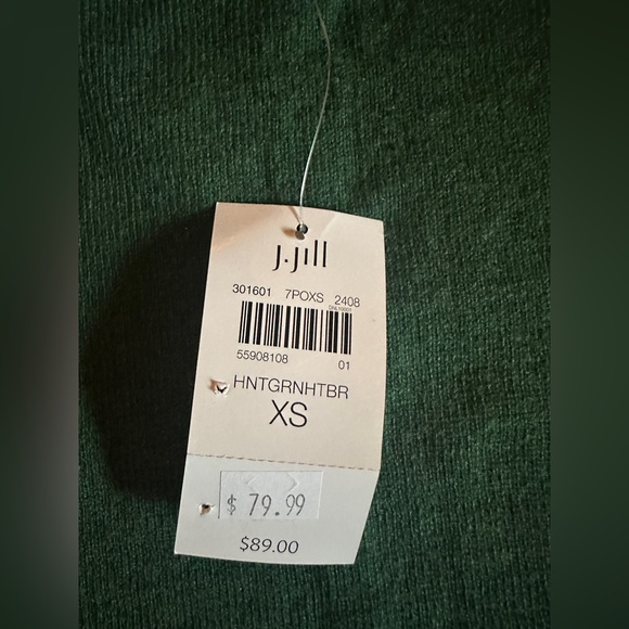 J. Jill Evergreen Dandelion Pullover Cotton Sweater, Size XS, NWT - Picture 4 of 7